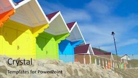  Presentation with bright - Slide set having great outdoors - exteriors of beautiful bright seaside background and a soft green colored foreground