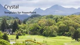  Presentation with scotland - Colorful presentation theme enhanced with great outdoors - landscape at loch gairloch highlands backdrop and a light blue colored foreground