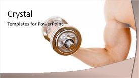  Presentation with weight lifting - Amazing PPT layouts having great people - fitness - powerful muscular man backdrop and a  colored foreground