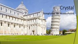  Presentation with italy - Beautiful presentation design featuring great piazza miracoli in pisa backdrop and a light blue colored foreground