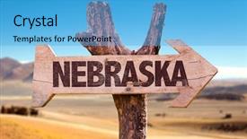  Presentation with desert - Theme consisting of great plains - nebraska wooden sign with desert background and a teal colored foreground