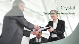  Presentation with project - Beautiful slide deck featuring greatjob - great project successful deal backdrop and a sky blue colored foreground