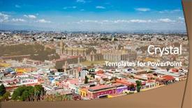  Presentation with mexico city - Slides having great pyramid - largest archaeological site background and a coral colored foreground