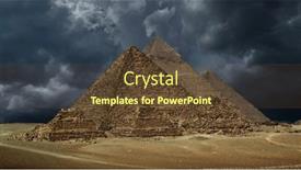  Presentation with storm clouds - PPT theme featuring great-pyramids-and-dark-storm background and a tawny brown colored foreground