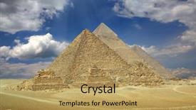  Presentation with egypt pyramid - Theme featuring great pyramids at giza cairo background and a yellow colored foreground