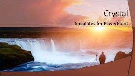  Presentation with water flow - Presentation design consisting of great rapid flow of water background and a coral colored foreground