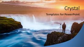  Presentation with water flow - Amazing presentation design having great rapid flow of water backdrop and a coral colored foreground