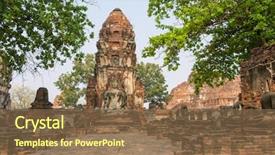  Presentation with ayutthaya - Slide set having great relic in ayutthaya thailand background and a violet colored foreground