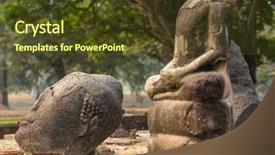  Presentation with ayutthaya - Theme enhanced with great relic in ayutthaya thailand background and a tawny brown colored foreground