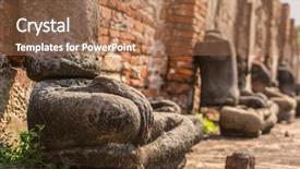  Presentation with ayutthaya - Slides featuring great relic in ayutthaya background and a coral colored foreground