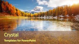  Presentation with earth day - Beautiful presentation theme featuring great rocks over the lake backdrop and a tawny brown colored foreground