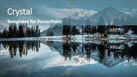  Presentation with grey rocks - Audience pleasing theme consisting of great rocks over the lake backdrop and a teal colored foreground