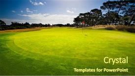  Presentation with golf - Beautiful theme featuring great round of golf backdrop and a tawny brown colored foreground