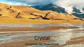  Presentation with beach ball sand dunes - PPT theme with great sand dunes national park background and a coral colored foreground