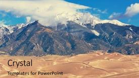  Presentation with beach ball sand dunes - PPT theme consisting of great sand dunes national park background and a coral colored foreground