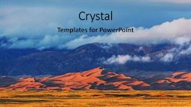  Presentation with beach ball sand dunes - Slide deck consisting of great sand dunes national park background and a teal colored foreground