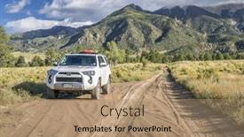  Presentation with suv - PPT layouts with great-sand-dunes-national-park background and a coral colored foreground