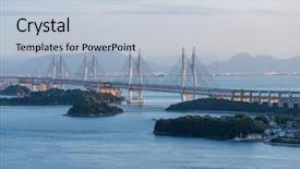  Presentation with japan - PPT theme with great seto bridge in japan background and a lemonade colored foreground