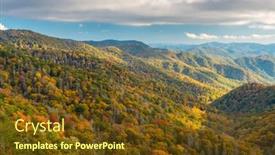  Presentation with national - Colorful PPT theme enhanced with great-smoky-mountains-national-park backdrop and a tawny brown colored foreground