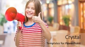  Presentation with swimming beautiful girl swims underwater - Colorful slide set enhanced with great speakers - young beautiful girl yelling backdrop and a  colored foreground