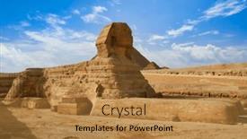  Presentation with egypt - Presentation theme featuring great-sphinx-of-giza-egypt background and a gold colored foreground