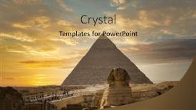  Presentation with egypt pyramid - Presentation theme having great-sphinx-of-giza background and a coral colored foreground