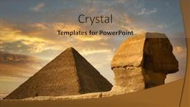  Presentation with egypt pyramid - PPT theme with great-sphinx-of-giza background and a coral colored foreground