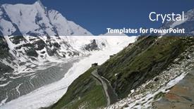  Presentation with mountain snow - Presentation design featuring great-spring-trip-to-austria background and a ocean colored foreground