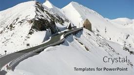  Presentation with mountain snow - Presentation consisting of great-spring-trip-to-austria background and a light gray colored foreground