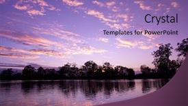  Presentation with australia - Audience pleasing slide deck consisting of great sunset on the river backdrop and a  colored foreground