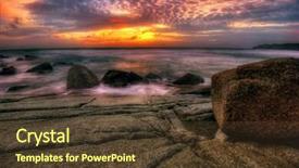  Presentation with tropical beach sunset - Beautiful PPT theme featuring great sunset on tropical beach andaman sea phuket island kingdom thailand backdrop and a tawny brown colored foreground