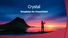  Presentation with atlantic - Amazing PPT theme having great sunset over the atlantic backdrop and a ocean colored foreground