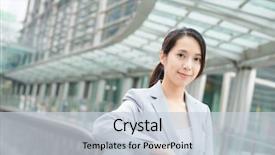  Presentation with asian - Audience pleasing theme consisting of great supervisor - asian busienss woman backdrop and a lemonade colored foreground