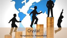  Presentation with fall - Presentation design enhanced with great supervisor - business people go up background and a coral colored foreground