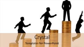  Presentation with us coins - Beautiful slides featuring great supervisor - businessman go up stairs backdrop and a  colored foreground