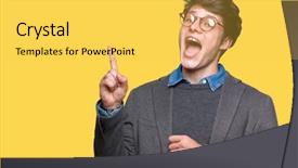  Presentation with great idea - Audience pleasing slide set consisting of great teacher - young handsome business man wearing backdrop and a yellow colored foreground