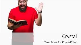  Presentation with elegant man in glasses optics - Audience pleasing PPT theme consisting of great teacher - young hipster man wearing glasses backdrop and a  colored foreground