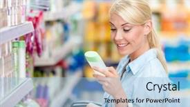  Presentation with consumerism - Presentation consisting of great variety of products background and a light blue colored foreground