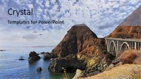  Presentation with california - Presentation theme enhanced with seaside road in california usa background and a light blue colored foreground