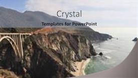  Presentation with pacific - PPT theme consisting of great viaduct seaside road on the pacific coast california usa background and a light blue colored foreground