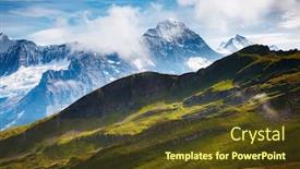  Presentation with hill - Beautiful PPT layouts featuring great-view-of-alpine-hill backdrop and a tawny brown colored foreground