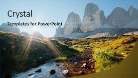  Presentation with rocky - Slide set consisting of great view of alpine rocky background and a light blue colored foreground