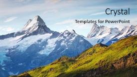  Presentation with mountain view - Slide set consisting of great view of alpine snowy background and a light blue colored foreground