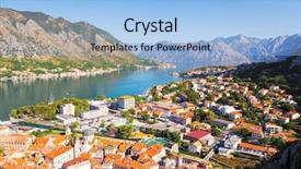  Presentation with kotor montenegro - PPT theme featuring great view of kotor bay background and a light blue colored foreground