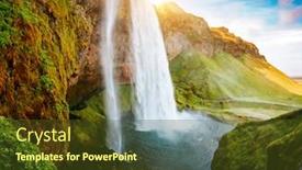  Presentation with waterfall - Amazing slide deck having great-view-of-powerful-seljalandsfoss backdrop and a tawny brown colored foreground