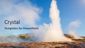  Presentation with river valley - Slide deck enhanced with geysir - great view of strokkur geyser background and a light blue colored foreground