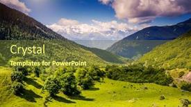  Presentation with alpine - Audience pleasing PPT theme consisting of great view of the alpine meadows with blue sky at the foot of mt ushba dramatic unusual scene upper svaneti georgia europe the main caucasian ridge beauty world backdrop and a tawny brown colored foreground
