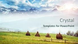  Presentation with green hills - Cool new presentation theme with great view of the green hills which glowing by sunlight dramatic scene and picturesque picture location place swiss alps europe beauty world soft filter vintage style instagram toning effect backdrop and a sky blue colored foreground