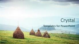  Presentation with green hills - PPT theme enhanced with great view of the green hills which glowing by sunlight dramatic scene and picturesque picture location place swiss alps europe beauty world soft filter vintage style instagram toning effect background and a sky blue colored foreground