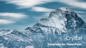  Presentation with rock - PPT theme featuring great-view-of-the-snowy background and a teal colored foreground